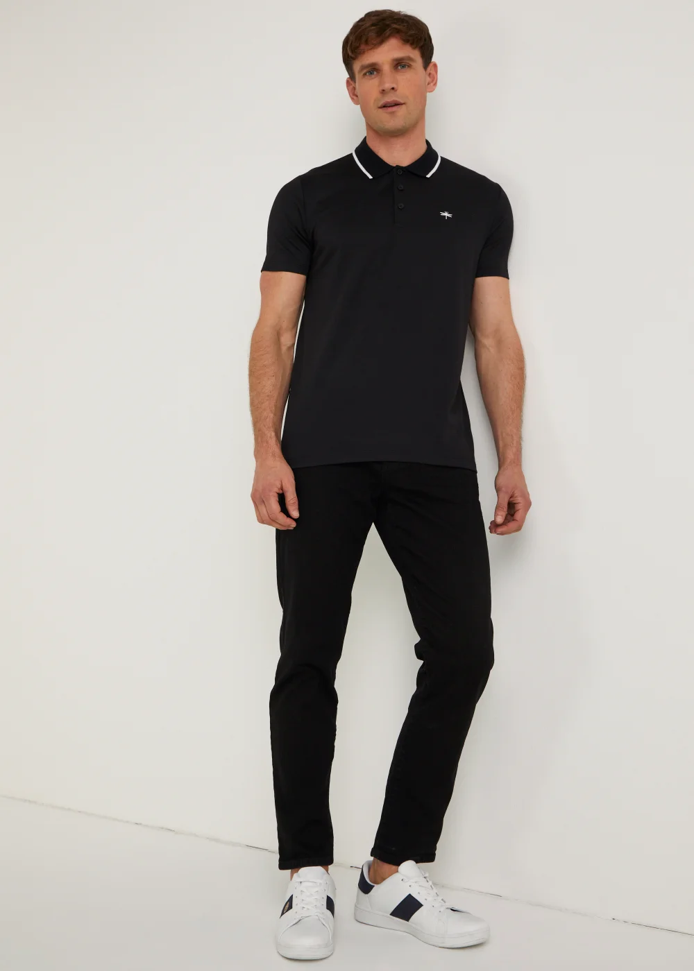 Black Modal Polo Shirt - S Image 5