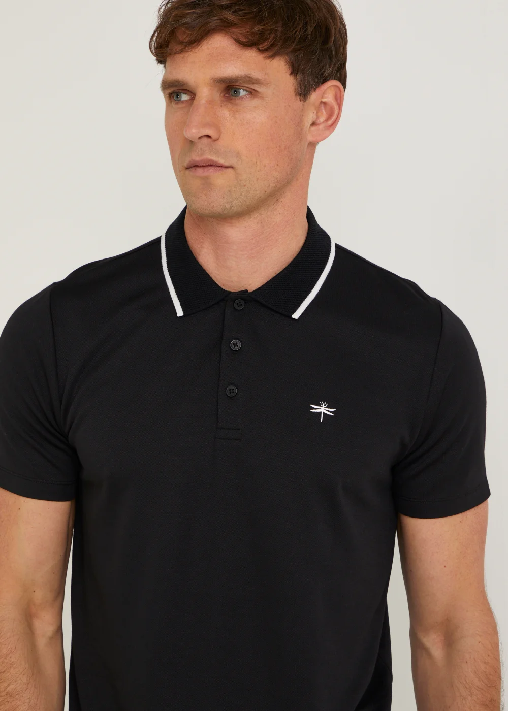 Black Modal Polo Shirt - S Image 2