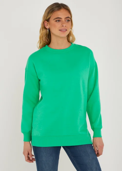 Green Longline Sweatshirt - Small Image 1