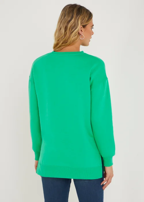 Green Longline Sweatshirt - Small Image 2