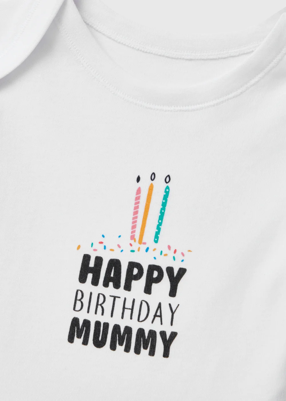 Baby White Happy Birthday Mummy Bodysuit (Tiny Baby-12mths) - 0-3 months Image 2