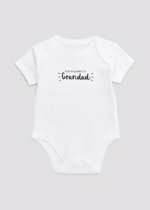Baby White Grandad Announcement Bodysuit (Newborn-3mths) - 0-3 months Image 1