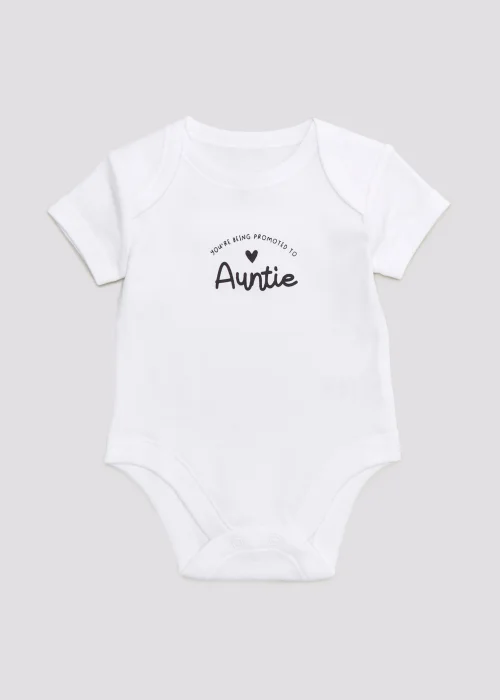 Baby White Auntie Announcement Bodysuit (Newborn-3mths) - 0-3 months Image 1