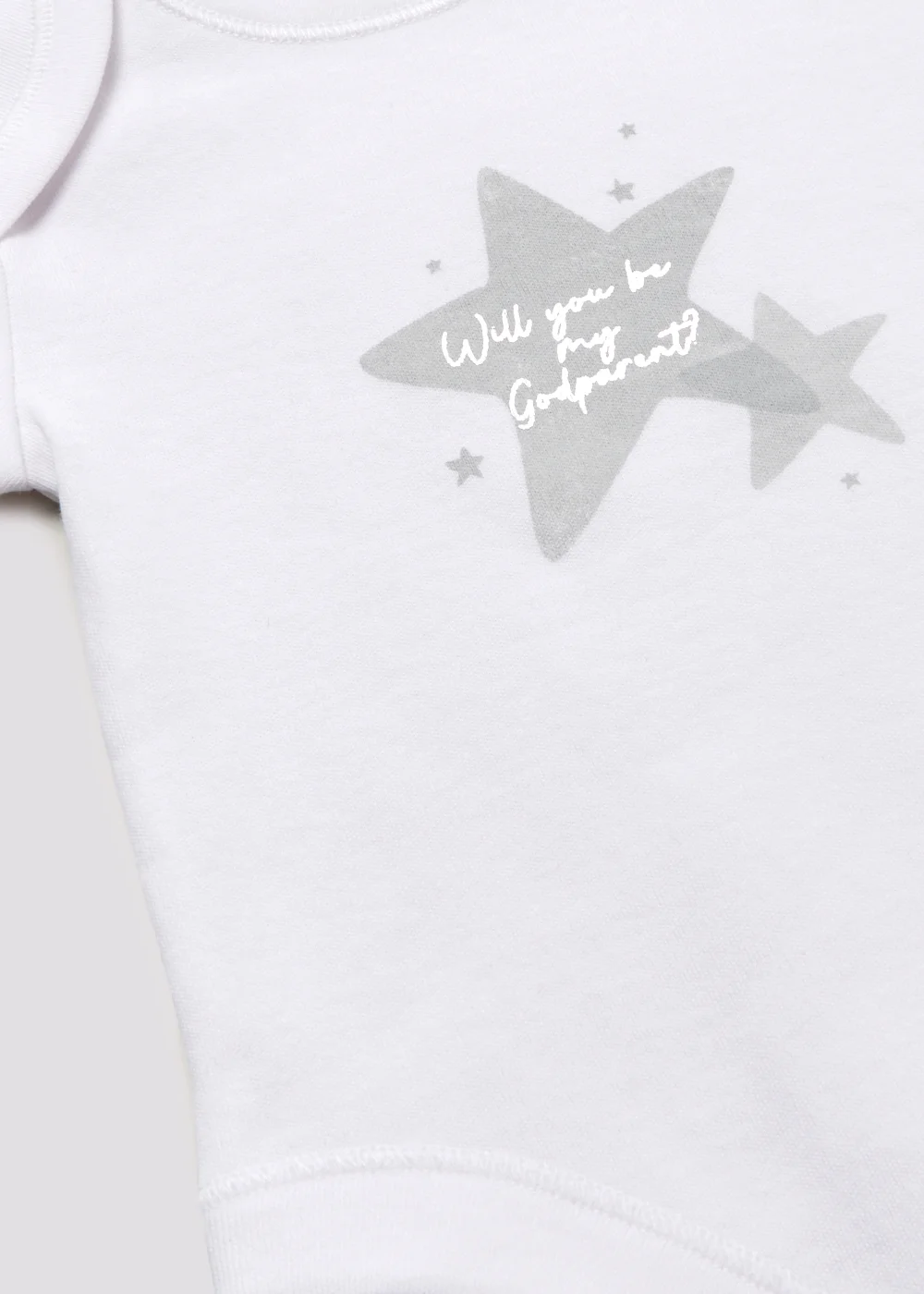 Baby White Godparent Announcement Bodysuit (Newborn-3mths) - 0-3 months Image 2