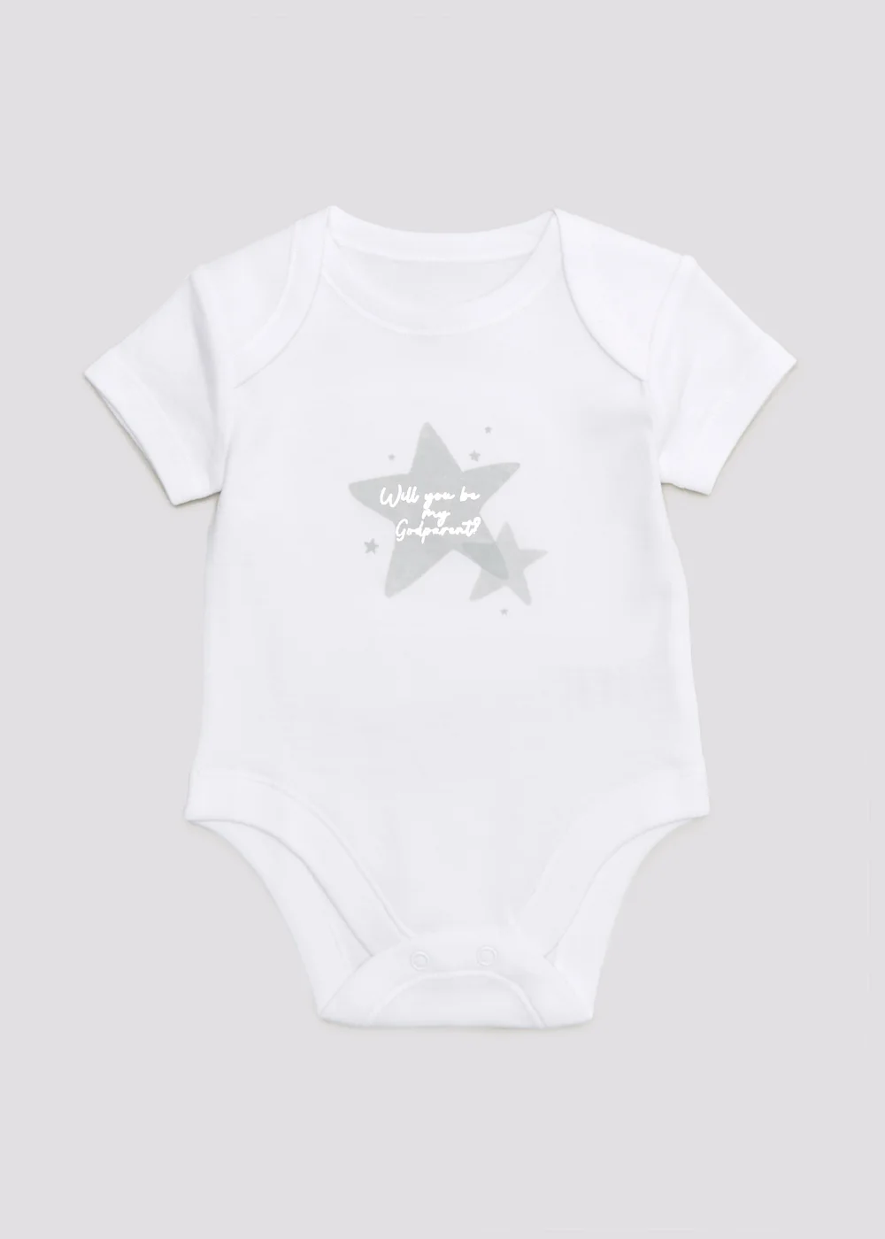 Baby White Godparent Announcement Bodysuit (Newborn-3mths) - 0-3 months Image 1