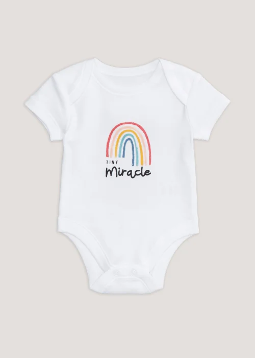 Baby White Tiny Miracle Bodysuit (Newborn-3mths) - 0-3 months Image 1