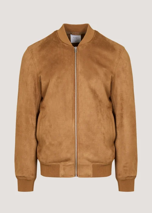 Brown Faux Suede Bomber Jacket - XS Image 5