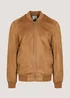 Brown Faux Suede Bomber Jacket - XS Image 5