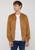 Brown Faux Suede Bomber Jacket - XS Image 1