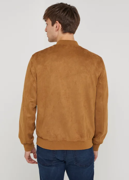 Brown Faux Suede Bomber Jacket - XS Image 3