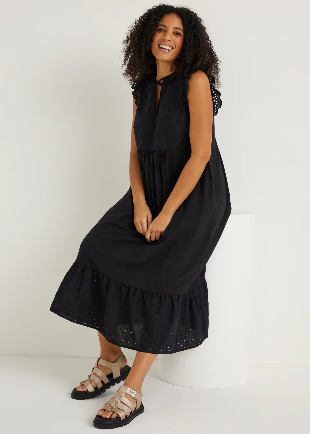 Black Schiffley Midi Dress - 8 Image 2