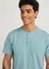 Teal Grandad Collar T-Shirt - Small Image 5