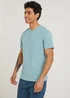 Teal Grandad Collar T-Shirt - Small Image 1