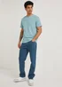 Teal Grandad Collar T-Shirt - Small Image 4