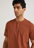 Tan Grandad Collar T-Shirt - Small Image 4