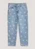 Girls Light Wash Floral Mom Jeans (4-13yrs) - Age 4 Years Image 1