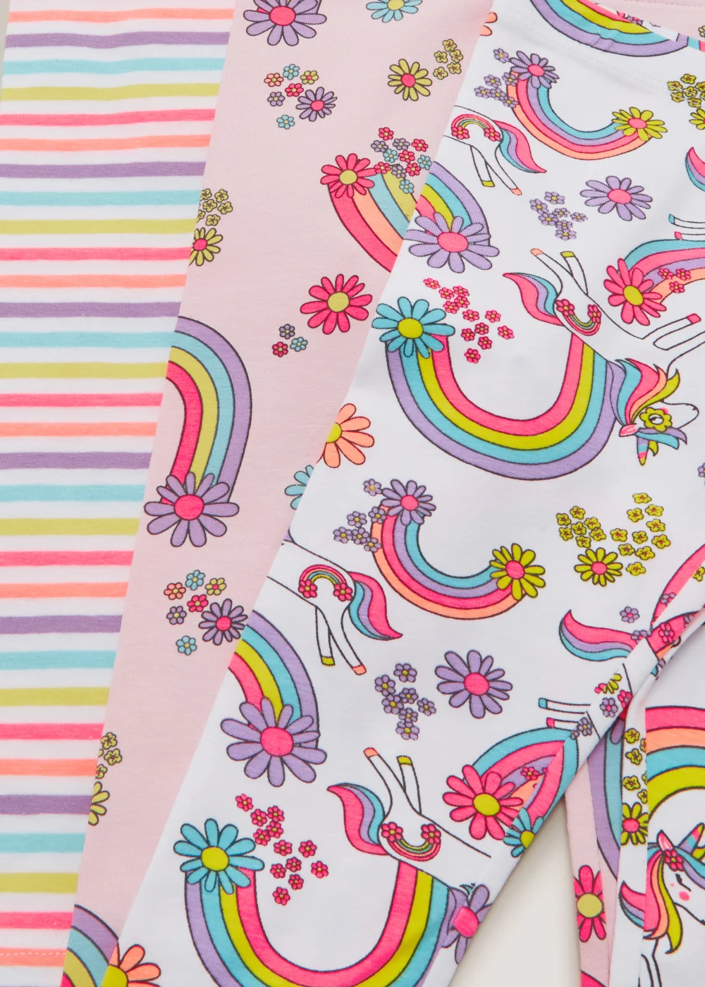 Girls 3 Pack Unicorn Leggings (9mths-6yrs) - Age 9 - 12 Months Image 2