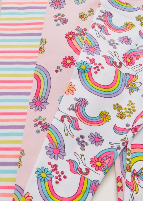 Girls 3 Pack Unicorn Leggings (9mths-6yrs) - Age 9 - 12 Months Image 2