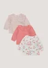 Baby 3 Pack Frill Long Sleeve T-Shirts (Newborn-23mths) - Newborn Image 1