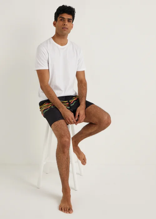 Black Aztec Swim Shorts - Small Image 2