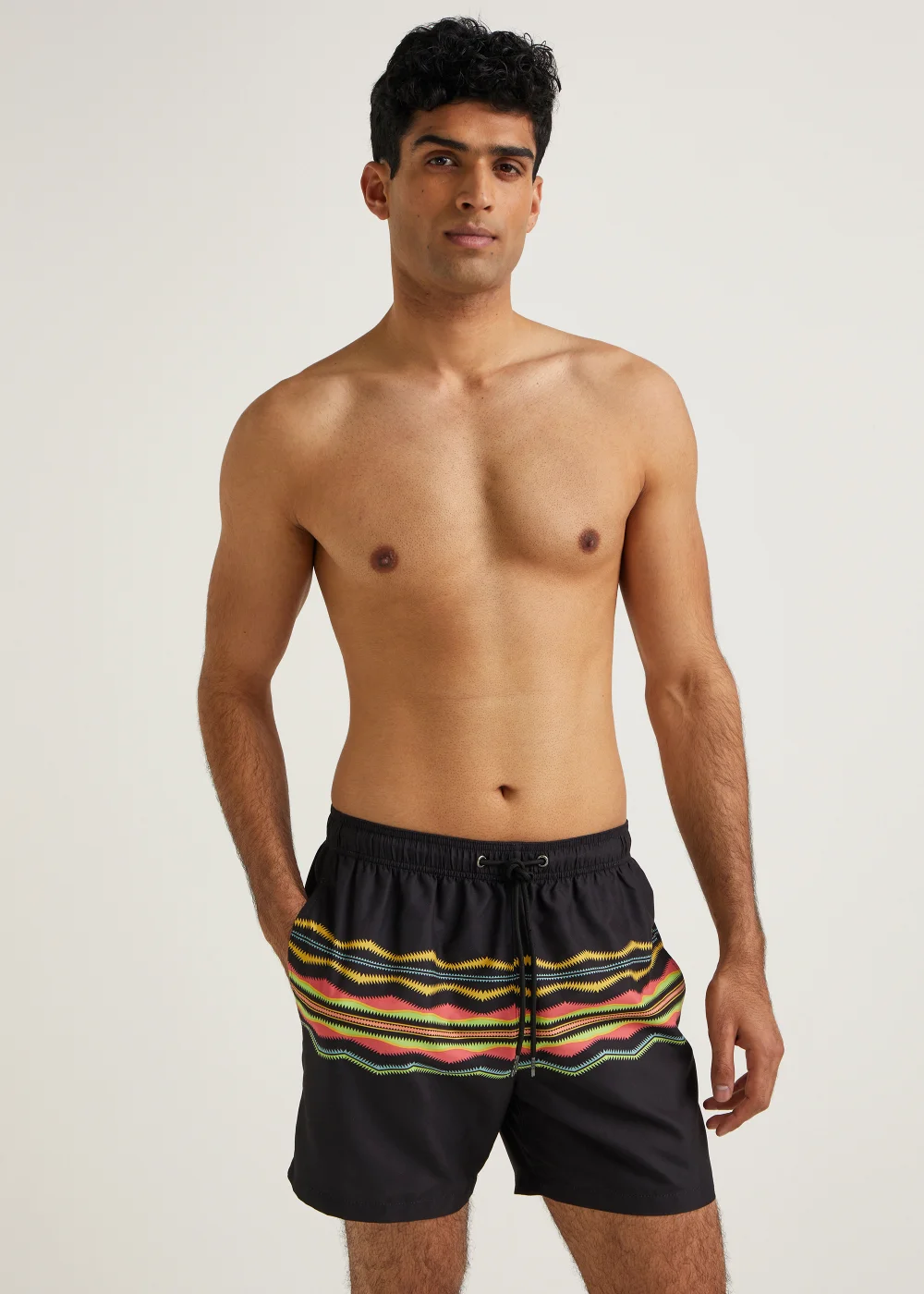 Black Aztec Swim Shorts - Small Image 1