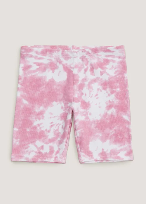 Girls Pink Tie Dye Cycling Shorts (4-13yrs) - Age 4 Years Image 1