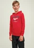 Jack & Jones Junior Red Logo Hoodie (8-16yrs) - Age 8 Years Image 1