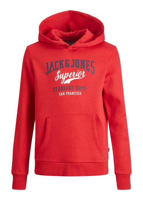 Jack & Jones Junior Red Logo Hoodie (8-16yrs) - Age 8 Years Image 2
