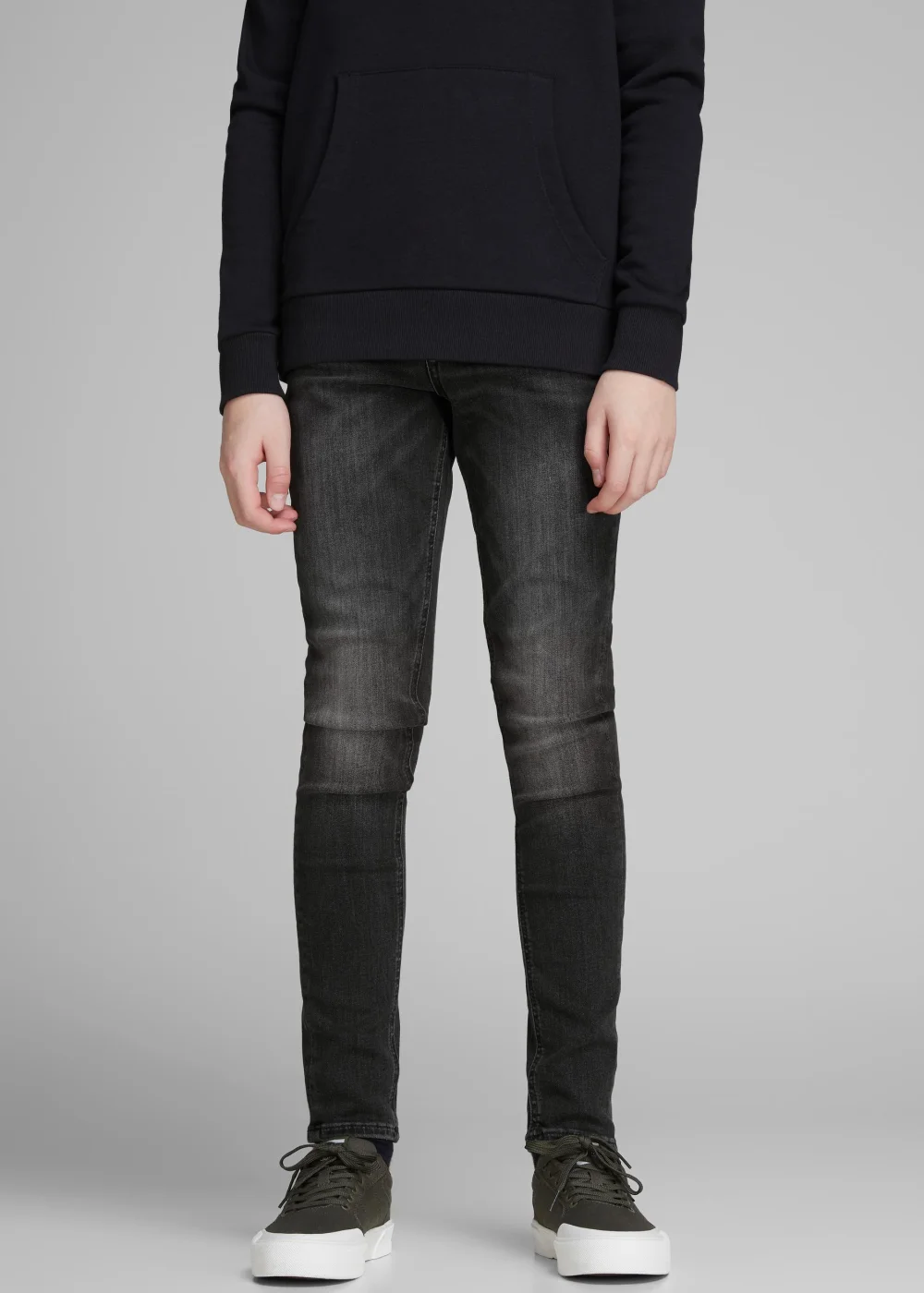 Jack & Jones Junior Black Liam Originals Skinny Fit Jeans (8-16yrs) - Age 12 Years Image 1