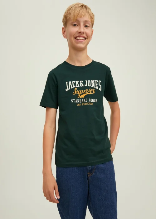 Jack & Jones Junior Green Logo T-Shirt (8-16yrs) - Age 10 Years Image 1