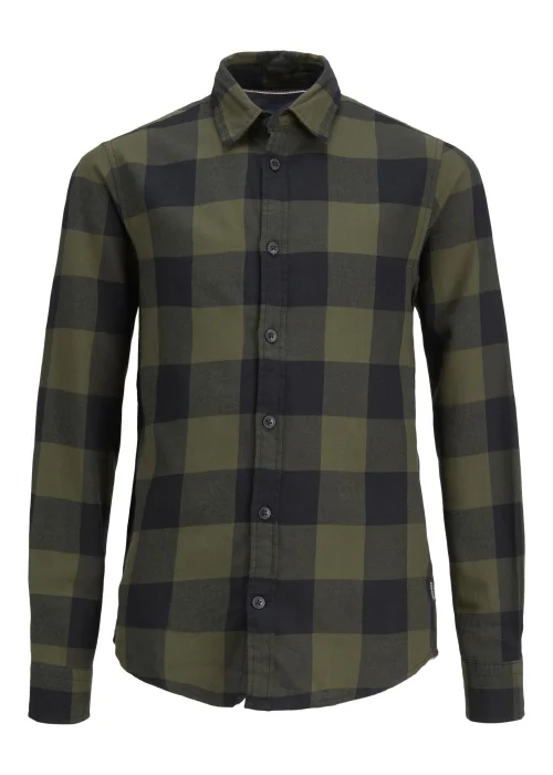Jack & Jones Junior Green Gingham Twill Shirt (8-16yrs) - Age 12 Years Image 3