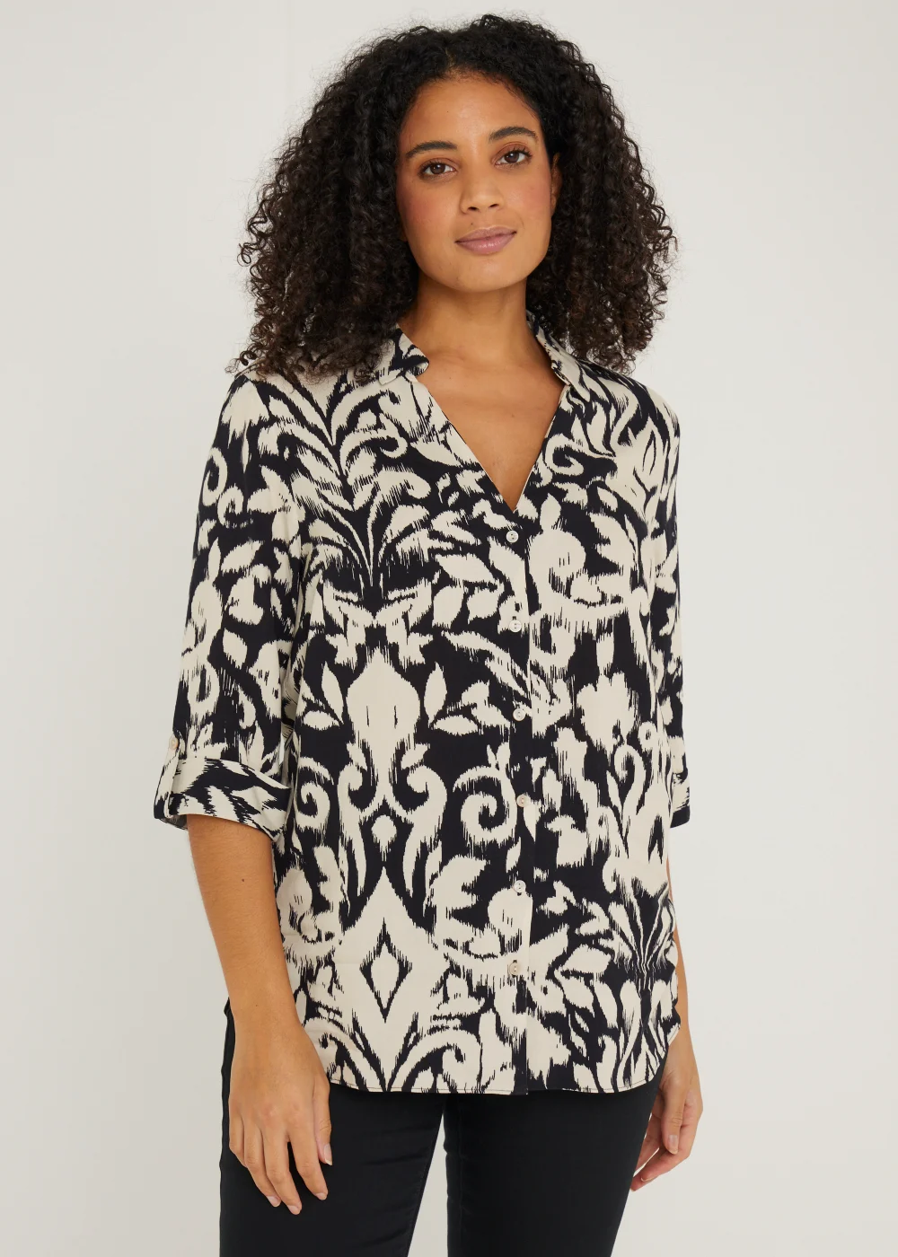 Monochrome Abstract Print Shirt - Size 8 Image 1
