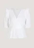 White Schiffley Wrap Front Blouse - Size 8 Image 5