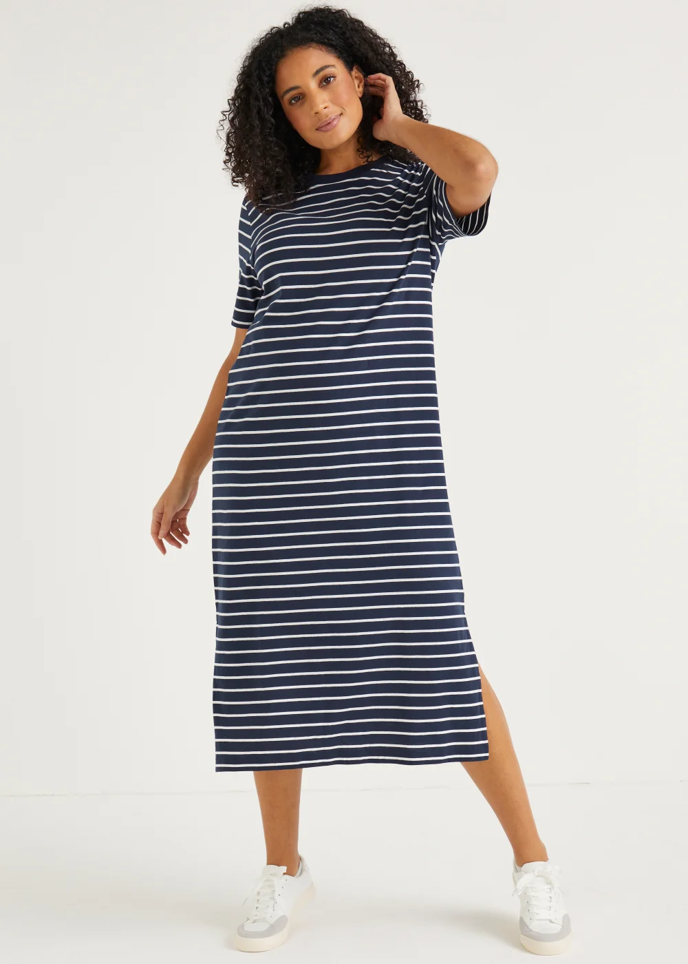 Navy Stripe Jersey T-Shirt Dress - Small | Matalan Navy Stripe Jersey T-Shirt Dress - Small | Matalan