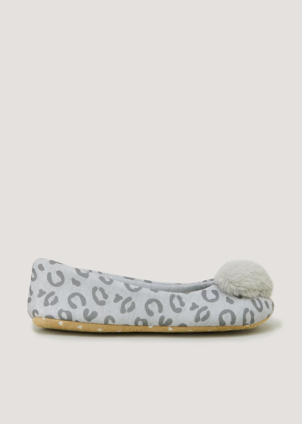 Grey Leopard Print Ballet Slippers - Size 3 Image 1