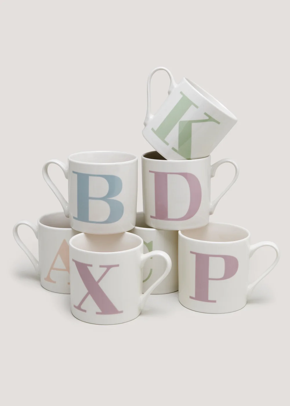 White Alphabet Mug (9cm x 9cm) - S Image 3