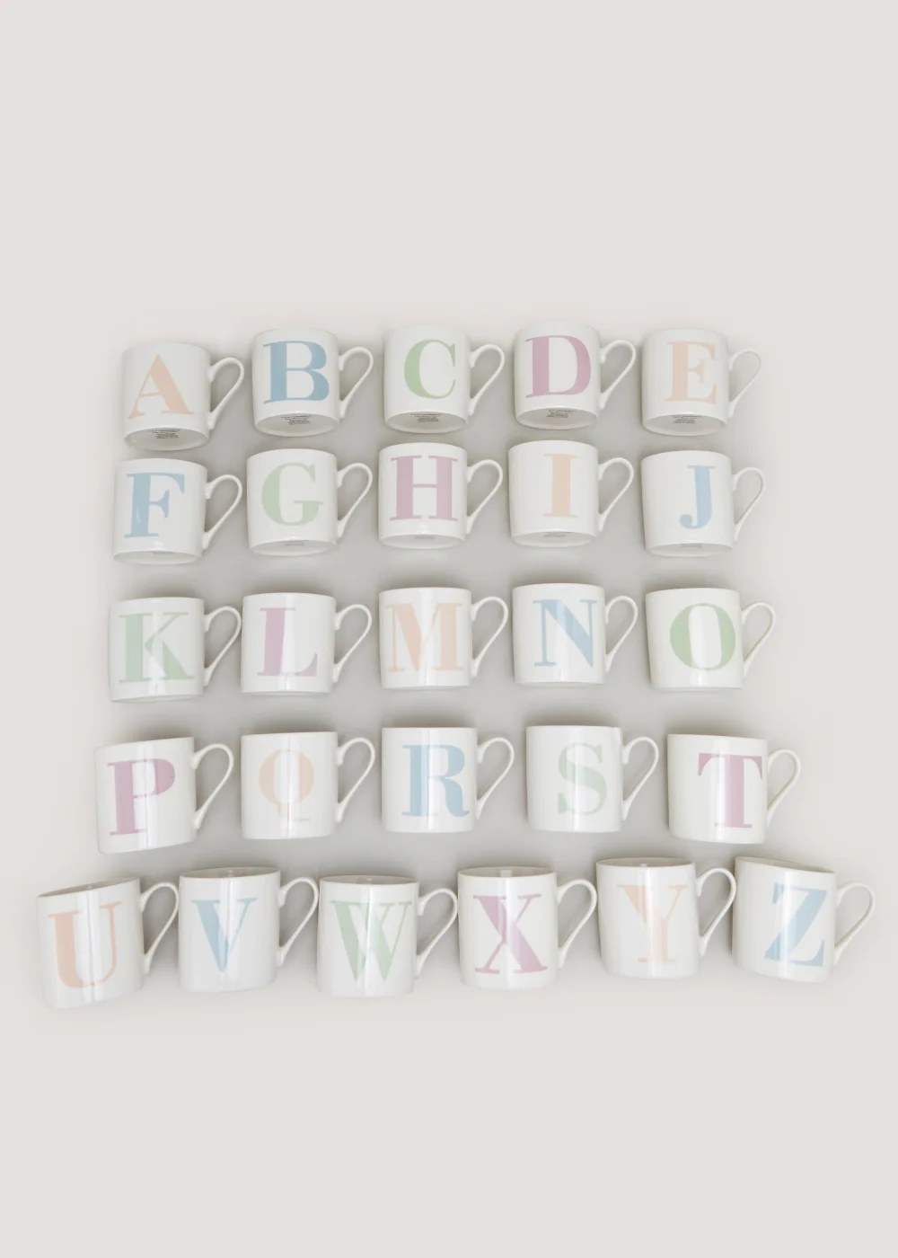 White Alphabet Mug (9cm x 9cm) - S Image 2