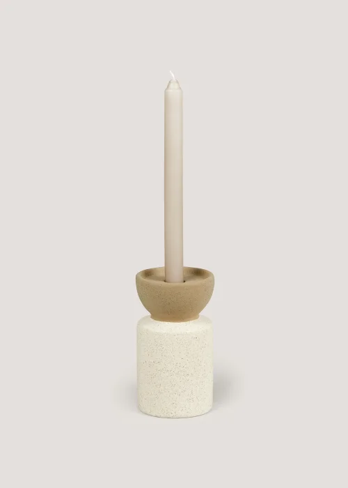 Cream Speckle Candle Holder (9cm x 9cm x 15.5cm) Image 2