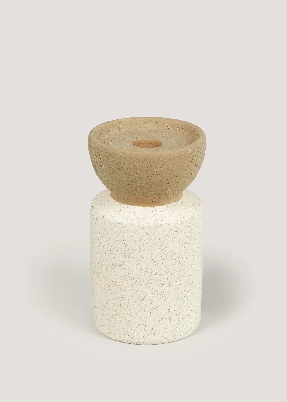 Cream Speckle Candle Holder (9cm x 9cm x 15.5cm) Image 1