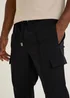 T&W Black Woven Cargo Joggers - Small Image 2