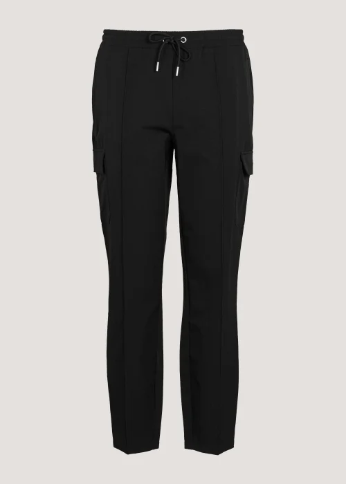 T&W Black Woven Cargo Joggers - Small Image 3