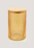 Amber Large Ribbed Glass Canister (19cm x 12cm) Image 1