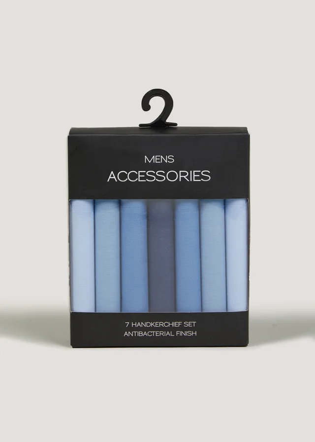 7 Pack Blue Handkerchiefs