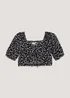 Girls Candy Couture Black Floral Co-Ord Crop Top (9-16yrs) - Age 9 Years Image 1