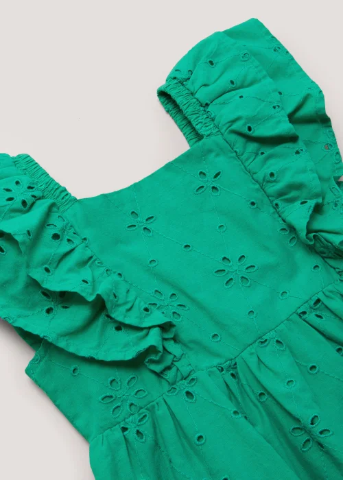 Girls Mini Me Green Schiffli Dress (9mths-6yrs) - 1.5-2 Yrs Image 2