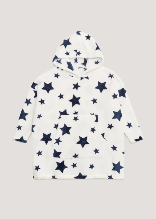 Kids White Star Snuggle Hoodie (4-13yrs) - Small/Medium Image 1