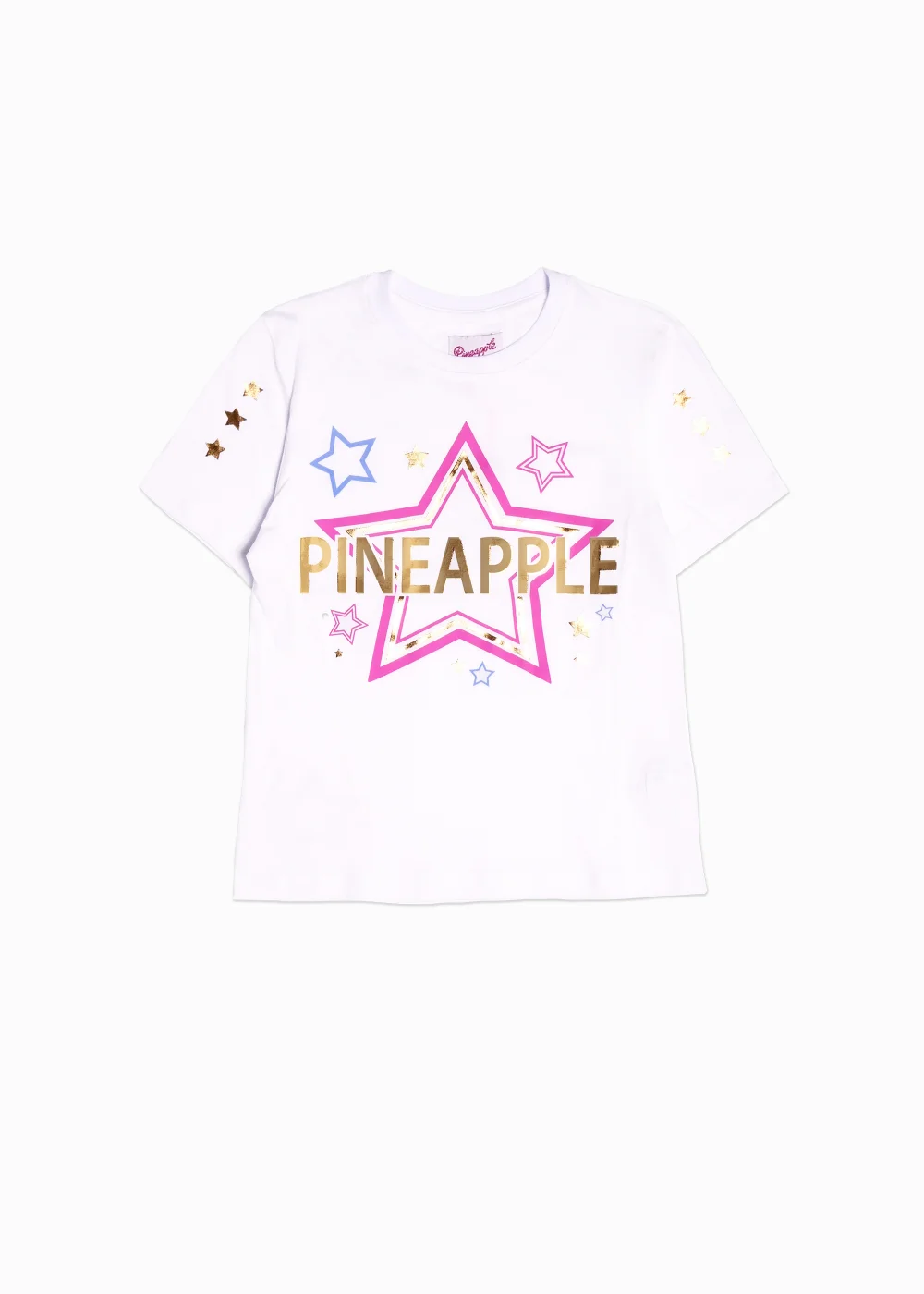 Girls Pineapple White Star Cropped T-Shirt (5-13yrs) - Age 5-6 Image 1