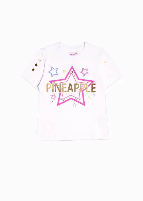 Girls Pineapple White Star Cropped T-Shirt (5-13yrs) - Age 5-6 Image 1