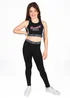 Girls Pineapple Black Dance Crop Top (5-13yrs) - Age 5-6 Image 2