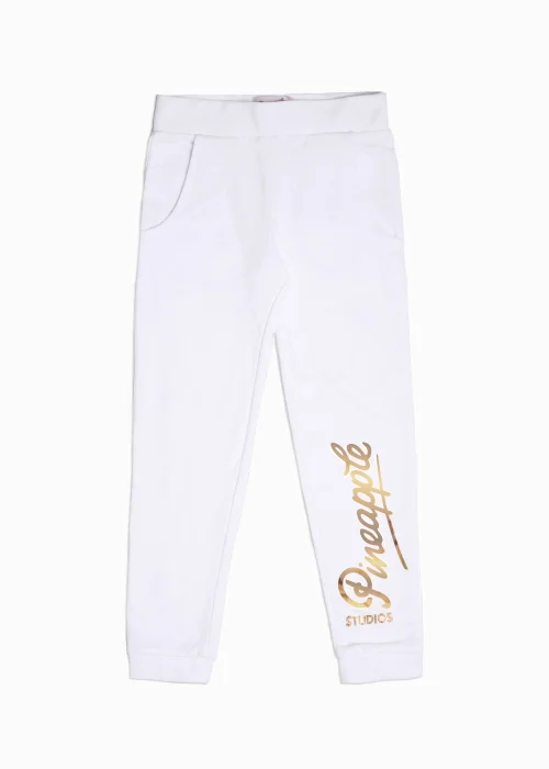 Girls Pineapple White Logo Cuffed Joggers (5-13yrs) - Age 5-6 Image 4